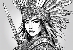 Ilocano warrior pretty face sword arrows alibaba tattoo idea