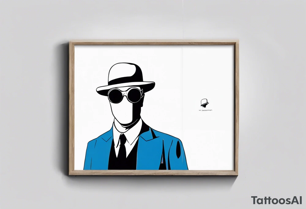 The drawing “the invisible man” by rene magritte tattoo idea