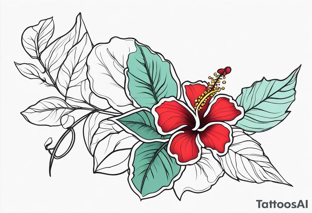 Vines With Hibiscus Flower tattoo idea
