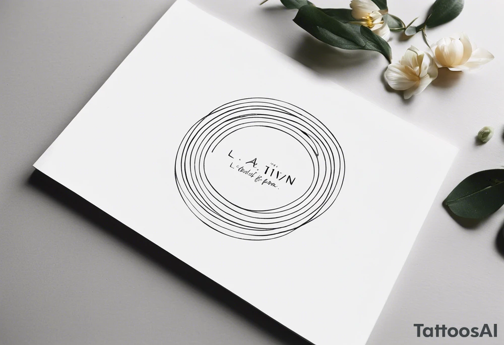 circle with written quote: "L a v i t a  è  c i ò  c h e  t i  a c c a d e  m e n t r e  s e i  i m p e g n a t o  a  f a r e  a l t r i  p r o g e t t i." tattoo idea