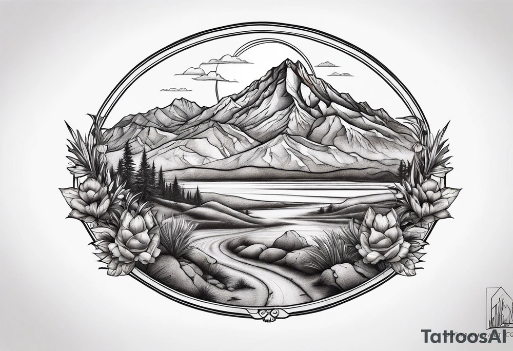 sleeping ute mountain tattoo idea