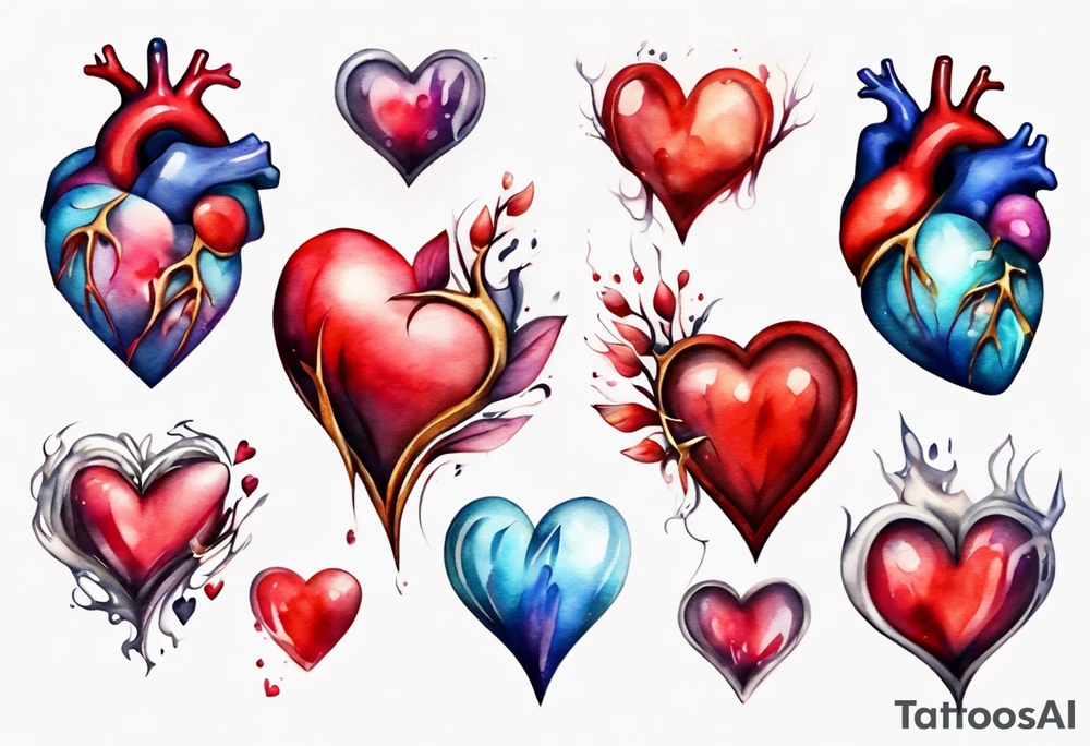3d heart tattoo idea