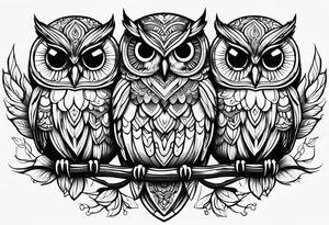 Cute Owls tattoo idea