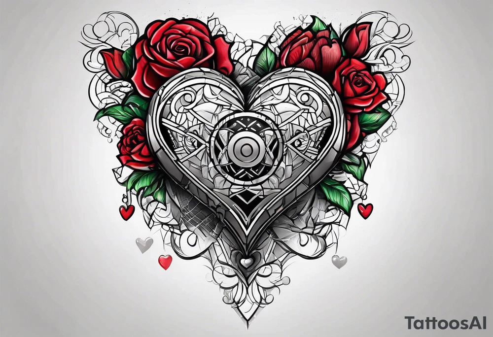 Broken Heart that says Never Say Never tattoo idea