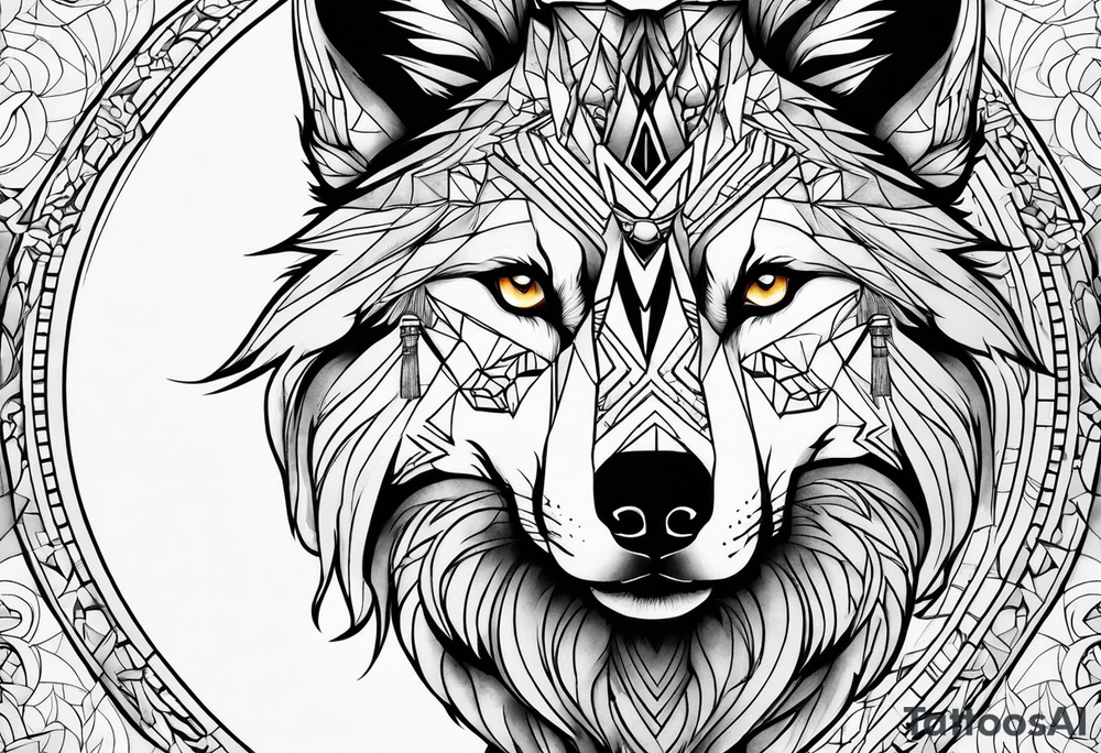 Spiritual wolf tattoo idea