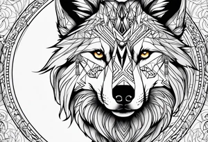Spiritual wolf tattoo idea