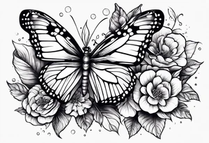 butterfly, snow, flower tattoo idea
