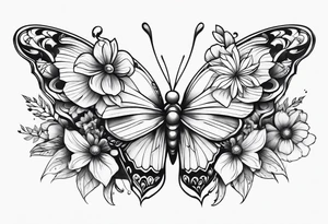 flowers butterflies from shoulder to middle of my arm tattoo idea