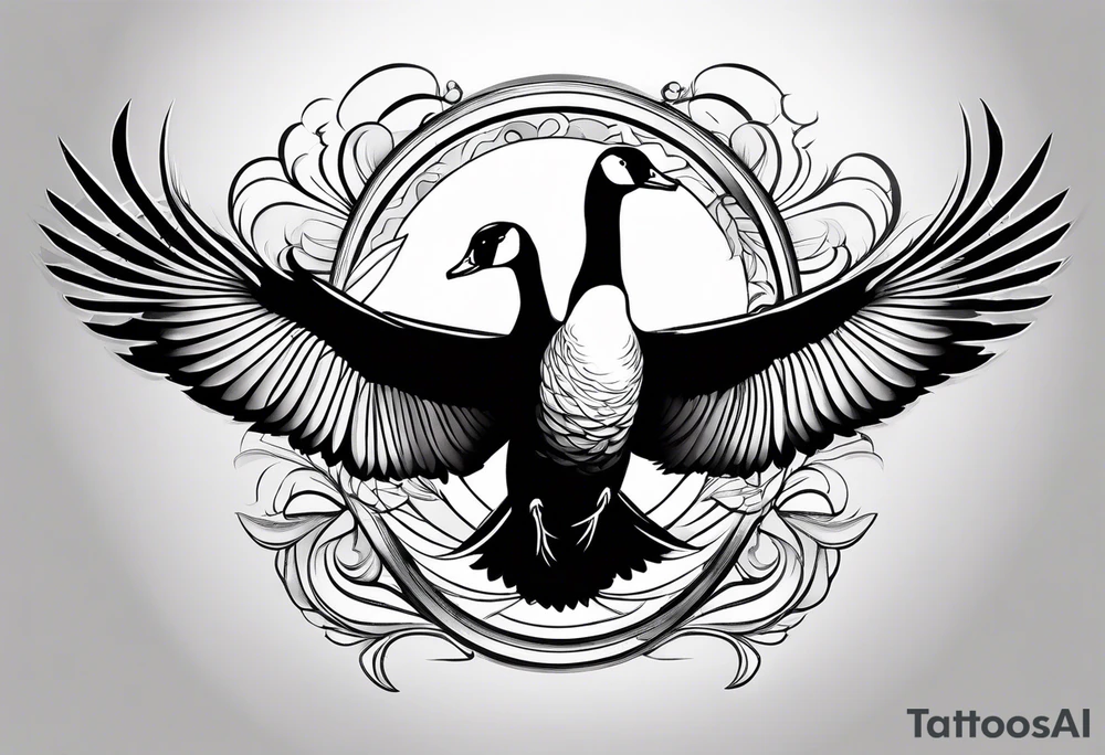 Canadian geese wing on forearm tattoo idea