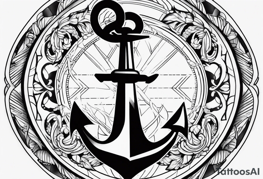 Anchor leg sleeve male tattoo idea
