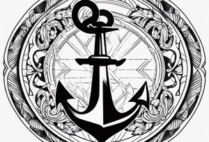 Anchor leg sleeve male tattoo idea