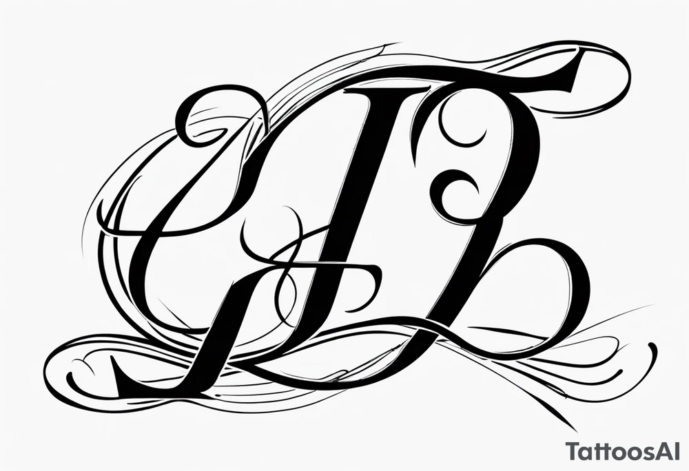 P and an I letters interwoven tattoo art script tattoo idea P and an I letters interwoven tattoo art script tattoo idea