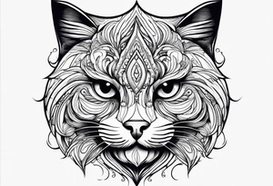 Powerful Himalayan smoosh face cat that is roaring tattoo idea