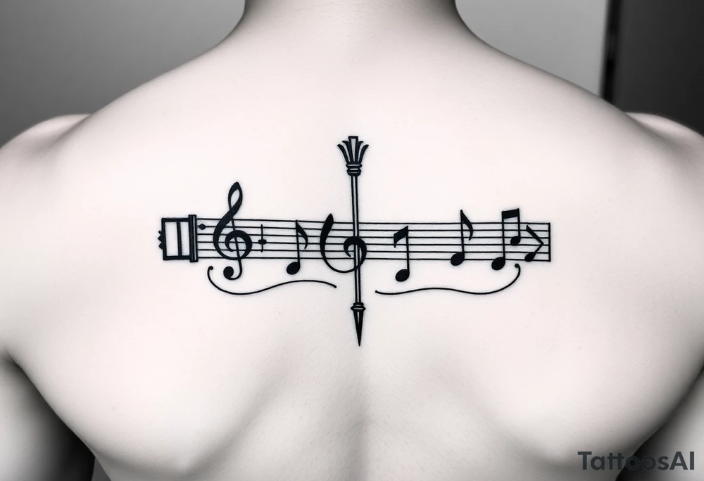 Music staff tattoo idea
