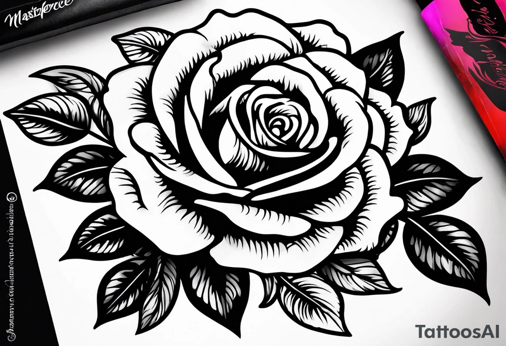 rose designs behind the word always and forever tattoo idea