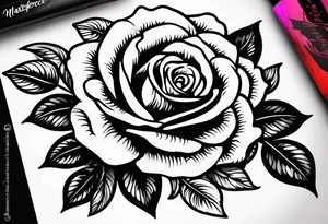 rose designs behind the word always and forever tattoo idea