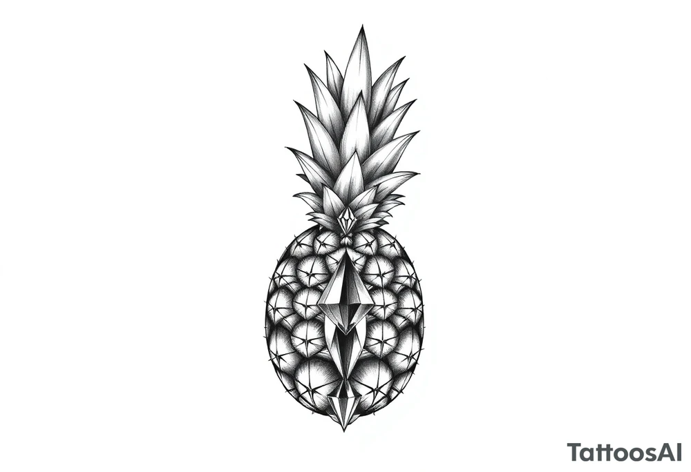 Pineapple Pubic crown diamond vagina and anus tattoo idea
