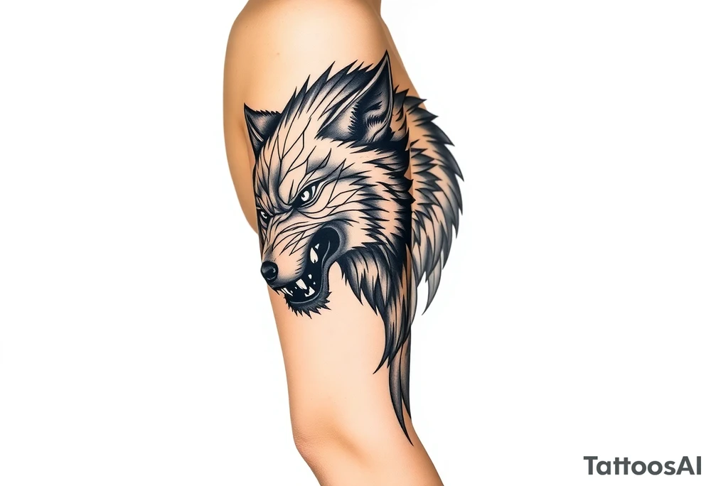 Big bad wolf lurking tattoo idea