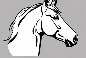 Welsh pony horse head with white face markings tattoo idea
