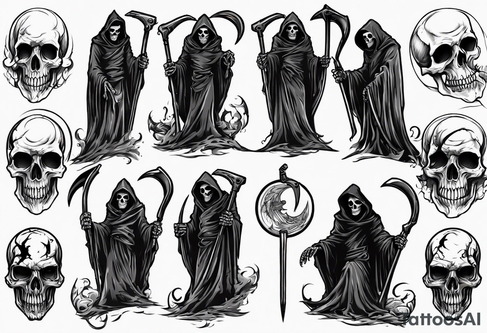 sexy grim reaper tattoo idea