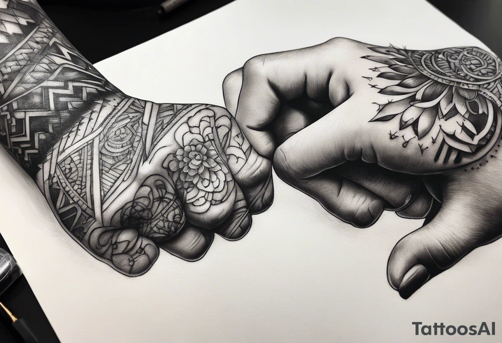 Two hands letting go off their index fingers tattoo idea