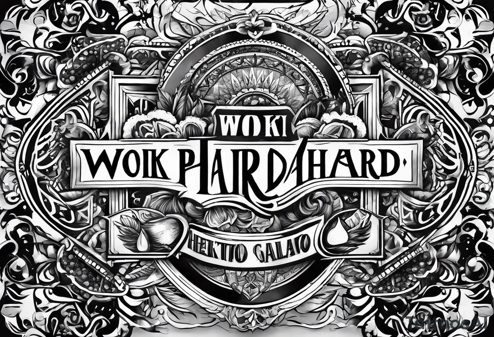 I want a tattoo design containing the letters "work hard, play hard". tattoo idea