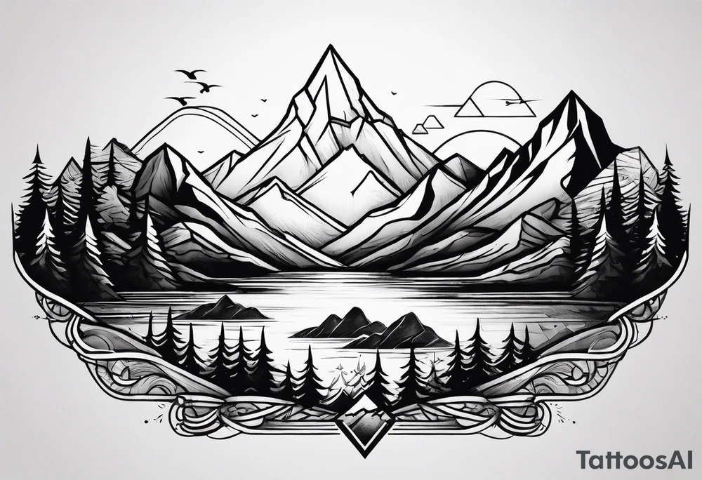 mountains for forearm tattoo idea