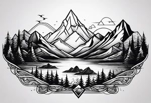 mountains for forearm tattoo idea