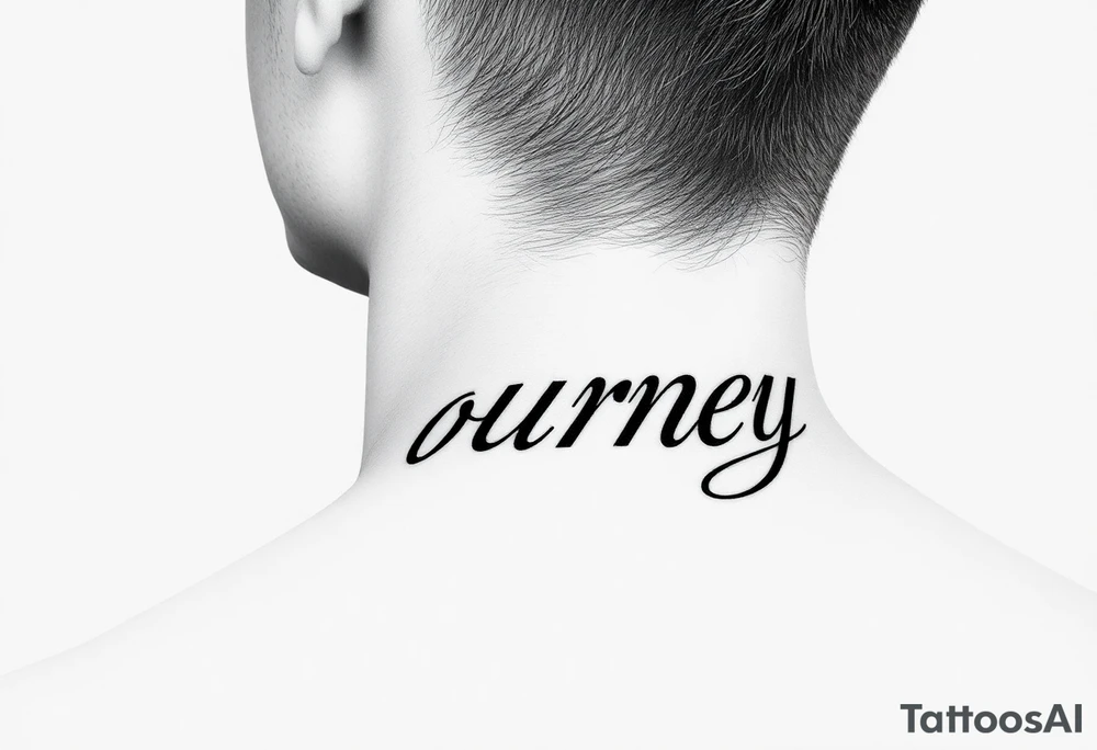 The name Journey on side of neck. tattoo idea