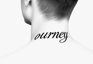 The name Journey on side of neck. tattoo idea
