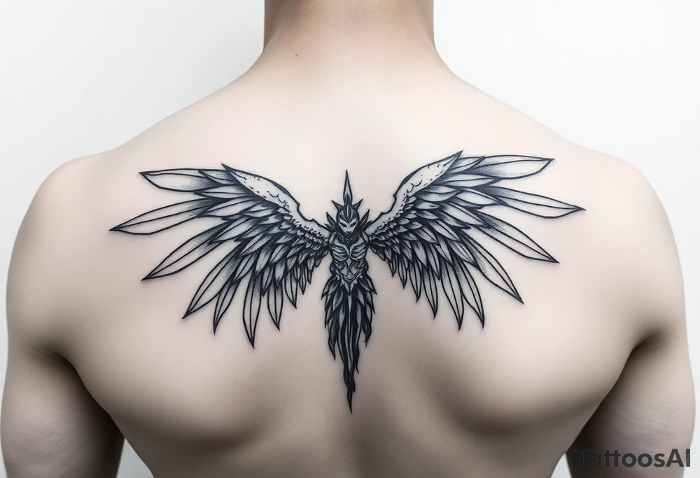 Goth angel tattoo idea