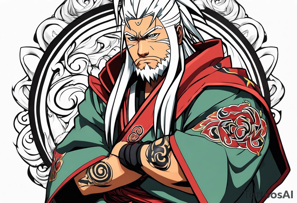 Sage mode jiraiya from the anime naruto tattoo idea