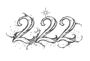 number 222 with stardust tattoo idea