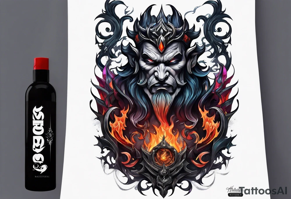 Backout tattoo of Hades half sleeve tattoo idea