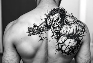 Marvels Wolverine fighting the incredible hulk tattoo idea