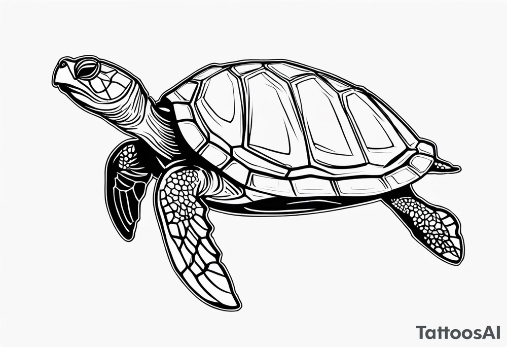 simple line turtle tattoo idea