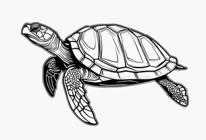 simple line turtle tattoo idea