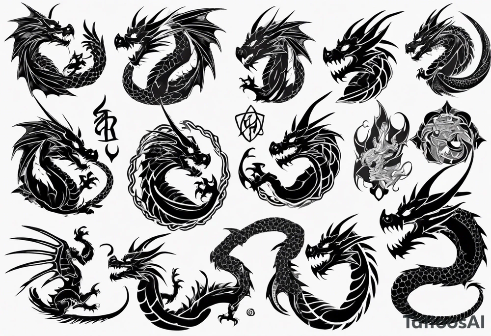 dragon with scales tattoo idea