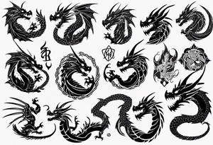 dragon with scales tattoo idea