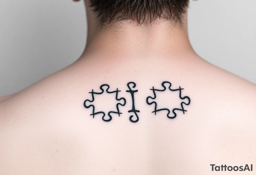 Individual Puzzle pieces of a blended family of 6 tattoo idea