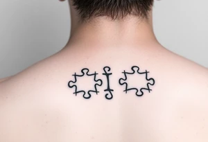 Individual Puzzle pieces of a blended family of 6 tattoo idea