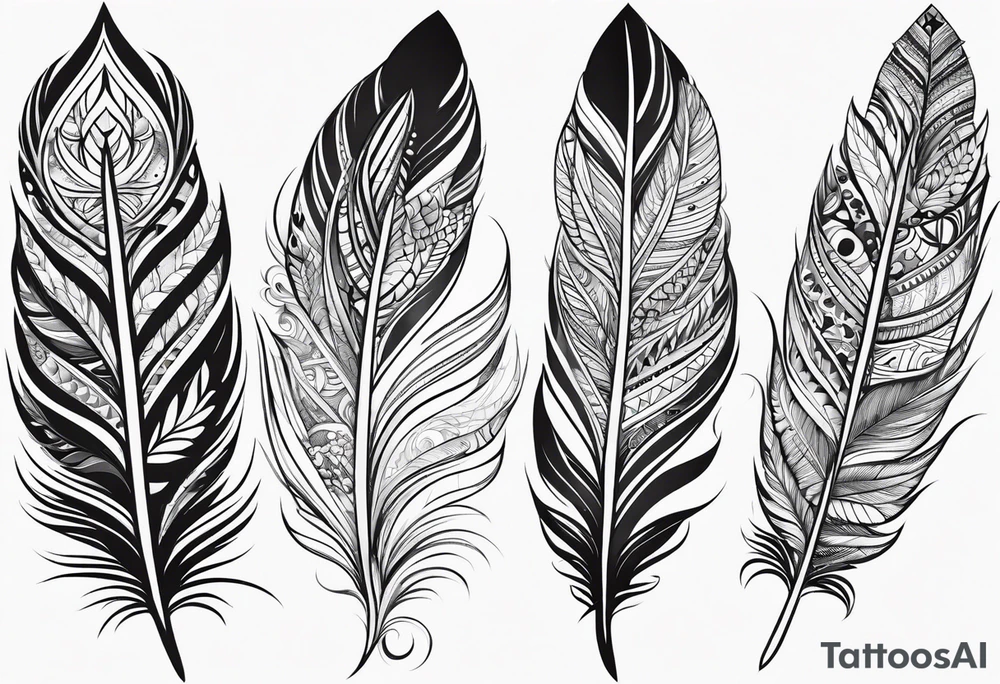 Mandala feather tattoo idea
