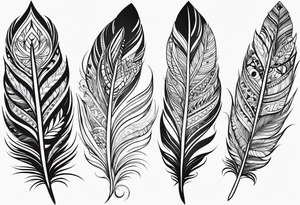Mandala feather tattoo idea