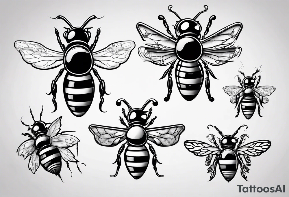 comic biene im flug tattoo idea