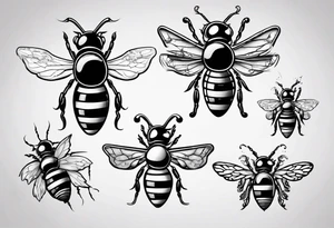 comic biene im flug tattoo idea
