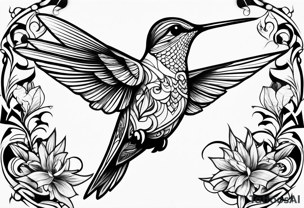 one hummingbird tattoo idea