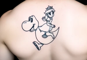 Princess Peach riding Yoshi tattoo idea