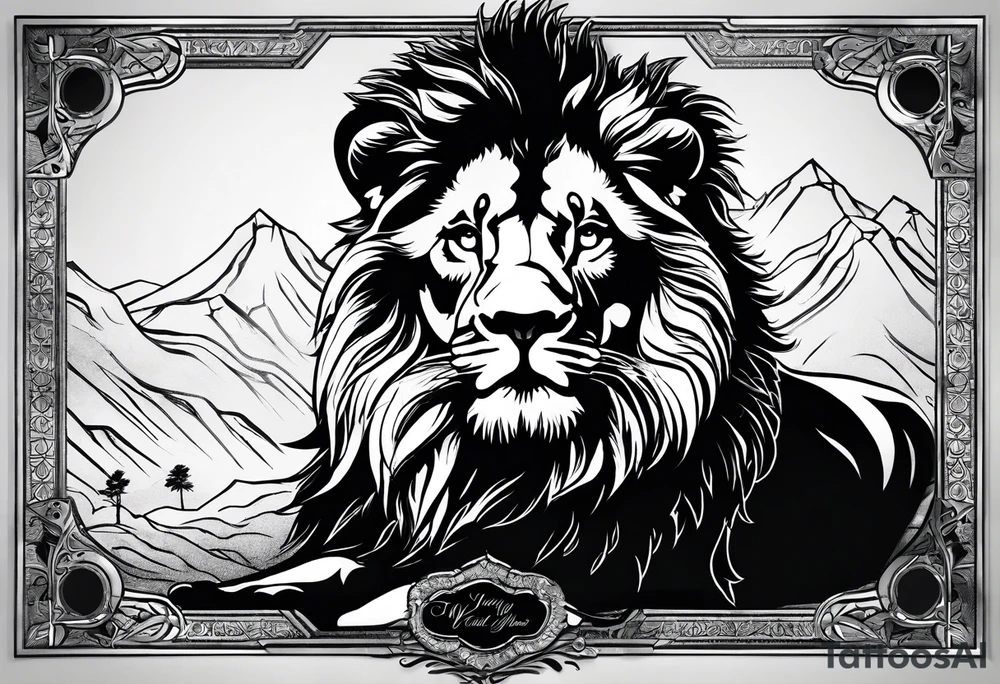 Lion silhouette  with the quote, "You would not have called to me unless I had been calling to you" tattoo idea