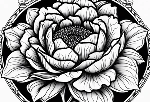 Sunflower spray rose carnations tattoo idea