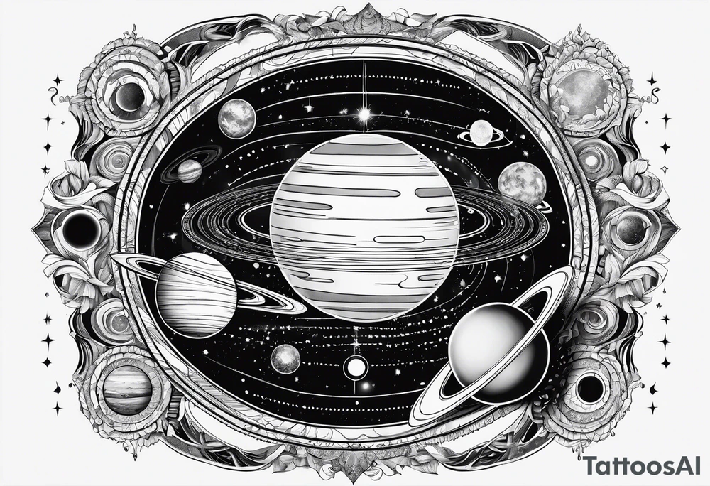 psychedelic representation of the solar system tattoo idea psychedelic representation of the solar system tattoo idea